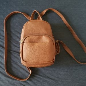 Vegan leather mini backpack